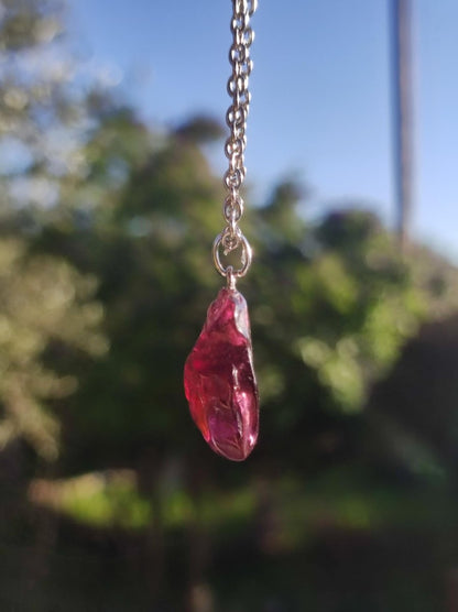 Rhodolit AAA *Rarität* ~ 925 Sterling Silber Edelstein Kette HIPPIE GOA Boho Ethno Nature Heilstein Anhänger Geschenk Mann Frau Er Sie - Art of Nature Berlin