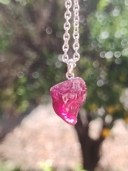 Rhodolit AAA *Rarität* ~ 925 Sterling Silber Edelstein Kette HIPPIE GOA Boho Ethno Nature Heilstein Anhänger Geschenk Mann Frau Er Sie - Art of Nature Berlin