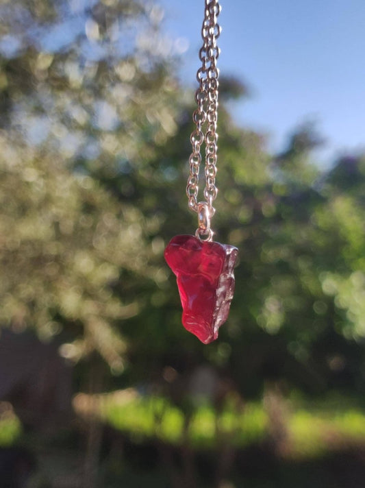 Rhodolit AAA *Rarität* ~ 925 Sterling Silber Edelstein Kette HIPPIE GOA Boho Ethno Nature Heilstein Anhänger Geschenk Mann Frau Er Sie - Art of Nature Berlin