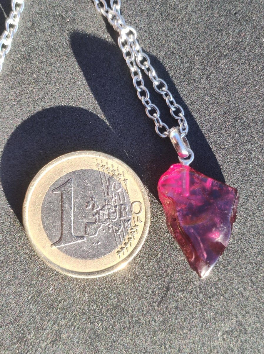 Rhodolit AAA *Rarität* ~ 925 Sterling Silber Edelstein Kette HIPPIE GOA Boho Ethno Nature Heilstein Anhänger Geschenk Mann Frau Er Sie - Art of Nature Berlin