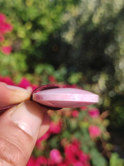 Rhodonit ~ 30mm Donut Edelstein Kette rosa Natur Rarität Schutzsymbol Heilstein Kristall HIPPIE Boho Tibet Ethno Mann Frau Geschenk Er Sie - Art of Nature Berlin