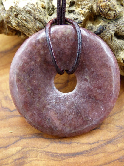 Rhodonit ~ Edelstein Kette ~HIPPIE ~GOA ~Boho ~Tibet ~Ethno ~Nature ~Donut ~Schutzsymbol ~Heilstein - Art of Nature Berlin