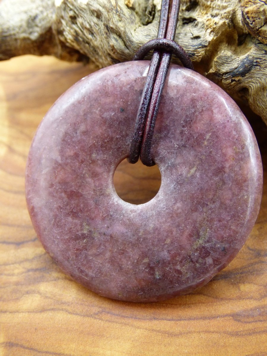 Rhodonit ~ Edelstein Kette ~HIPPIE ~GOA ~Boho ~Tibet ~Ethno ~Nature ~Donut ~Schutzsymbol ~Heilstein - Art of Nature Berlin