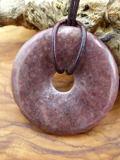 Rhodonit ~ Edelstein Kette ~HIPPIE ~GOA ~Boho ~Tibet ~Ethno ~Nature ~Donut ~Schutzsymbol ~Heilstein - Art of Nature Berlin