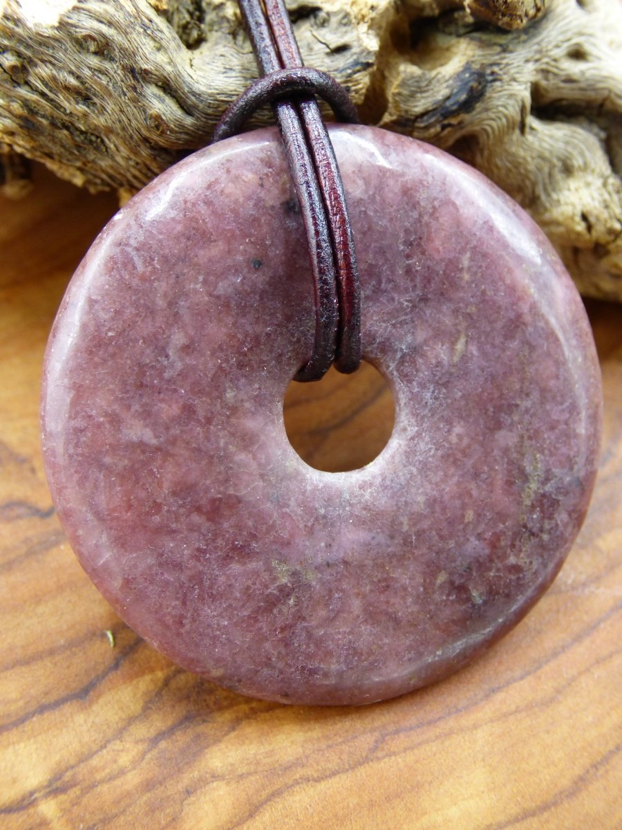 Rhodonit ~ Edelstein Kette ~HIPPIE ~GOA ~Boho ~Tibet ~Ethno ~Nature ~Donut ~Schutzsymbol ~Heilstein - Art of Nature Berlin