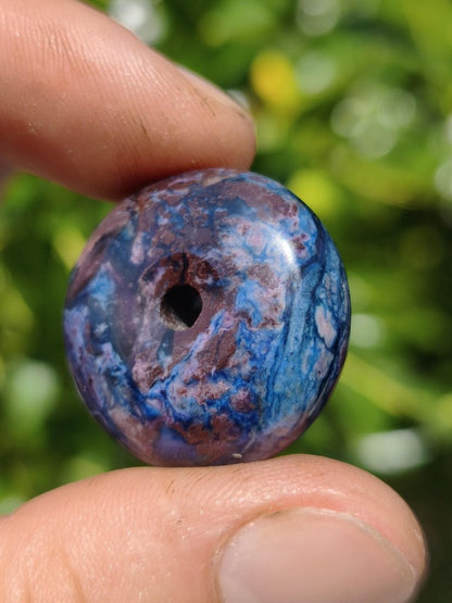 Richterit Sugilith Bustamit Schutz Donut Pi Edelstein Kette HIPPIE GOA Boho Nature Heilstein Rarität Selten Flash Wow Sammler Sugilite lila - Art of Nature Berlin