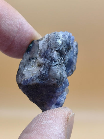 Roher Tansanit Kristall – Blaugrau mit silbrigem Schimmer – Tansania – Naturbelassenes Sammlerstück Unikat Kristall Stufe Edelstein Rarität - Art of Nature Berlin