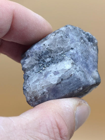 Roher Tansanit Kristall – Blaugrau mit silbrigem Schimmer – Tansania – Naturbelassenes Sammlerstück Unikat Kristall Stufe Edelstein Rarität - Art of Nature Berlin