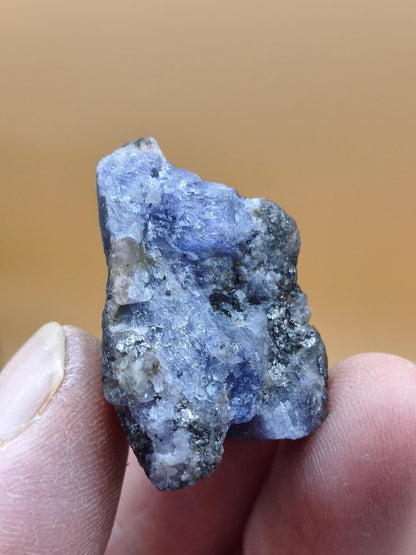 Roher Tansanit Kristall – Blaugrau mit silbrigem Schimmer – Tansania – Naturbelassenes Sammlerstück Unikat Kristall Stufe Edelstein Rarität - Art of Nature Berlin