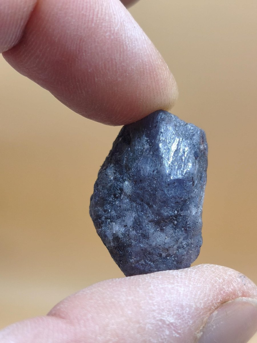 Roher Tansanit Kristall – Blaugrau mit silbrigem Schimmer – Tansania – Naturbelassenes Sammlerstück Unikat Kristall Stufe Edelstein Rarität - Art of Nature Berlin