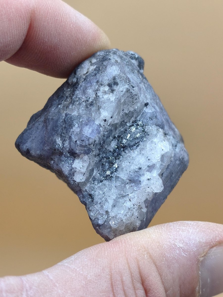 Roher Tansanit Kristall – Blaugrau mit silbrigem Schimmer – Tansania – Naturbelassenes Sammlerstück Unikat Kristall Stufe Edelstein Rarität - Art of Nature Berlin
