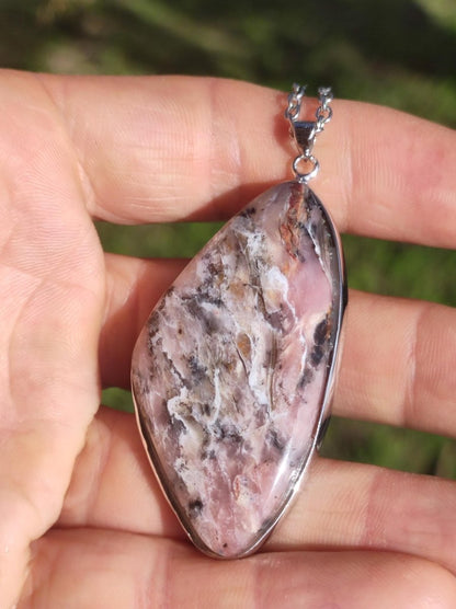 Rosa Andenopal AAA - 925 Sterling Silber Edelstein Kette Natur Schutz Rarität Heilstein Kristall Mann Frau Er Sie Geschenk Tochter Opal - Art of Nature Berlin