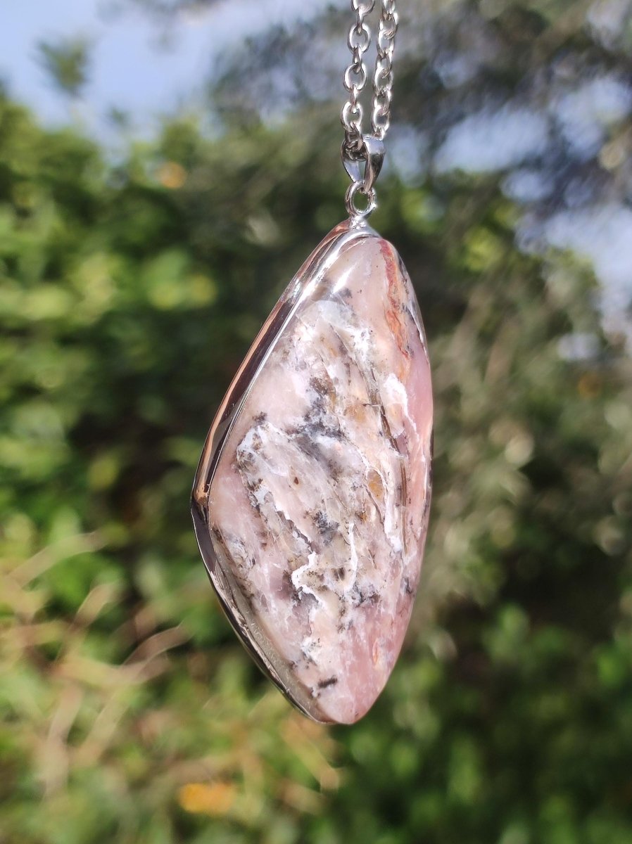 Rosa Andenopal AAA - 925 Sterling Silber Edelstein Kette Natur Schutz Rarität Heilstein Kristall Mann Frau Er Sie Geschenk Tochter Opal - Art of Nature Berlin