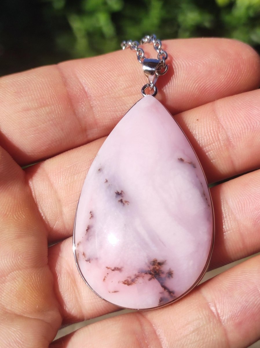 Rosa Andenopal AAA - 925 Sterling Silber Edelstein Kette Natur Schutz Rarität Heilstein Kristall Mann Frau Er Sie Geschenk Tochter Opal - Art of Nature Berlin