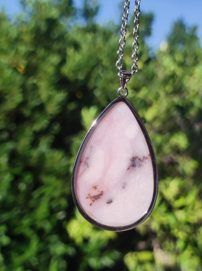 Rosa Andenopal AAA - 925 Sterling Silber Edelstein Kette Natur Schutz Rarität Heilstein Kristall Mann Frau Er Sie Geschenk Tochter Opal - Art of Nature Berlin