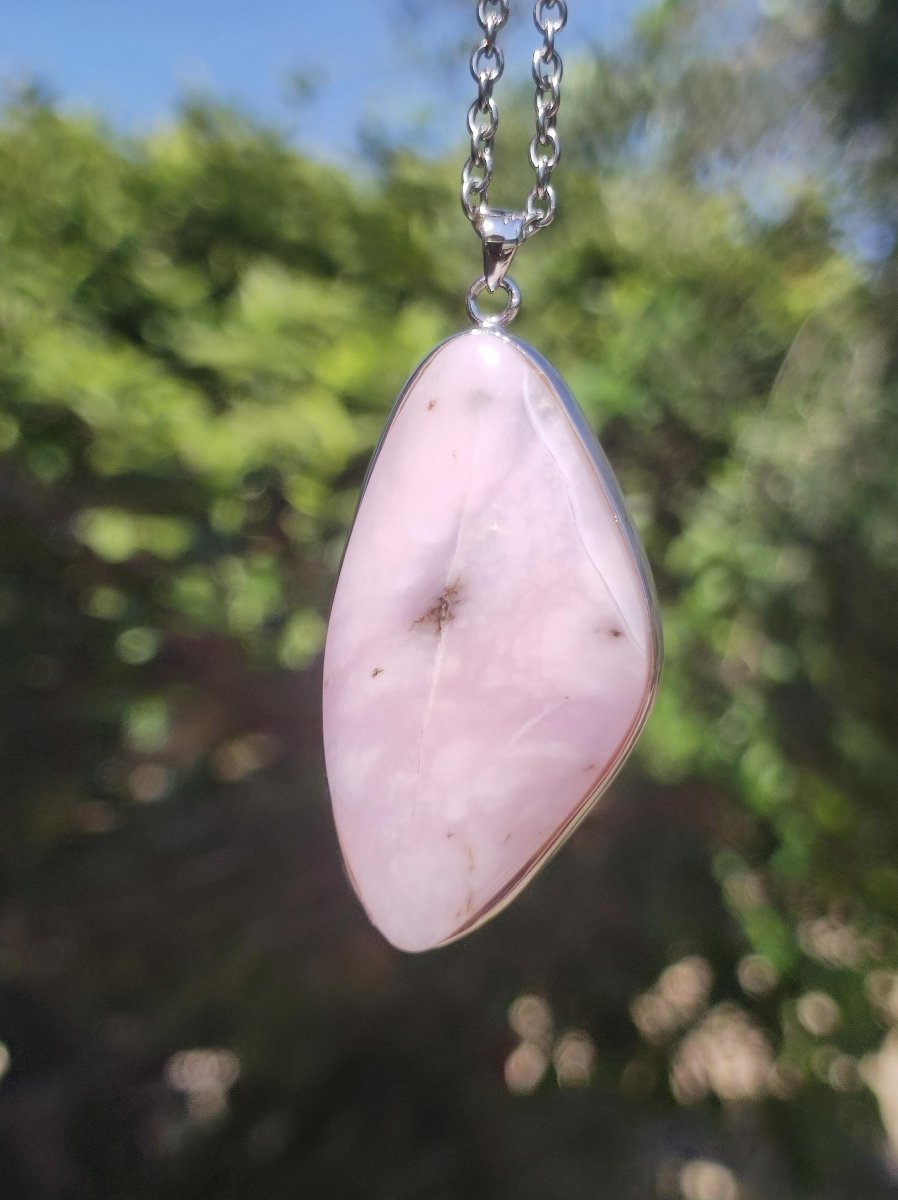 Rosa Andenopal AAA - 925 Sterling Silber Edelstein Kette Natur Schutz Rarität Heilstein Kristall Mann Frau Er Sie Geschenk Tochter Opal - Art of Nature Berlin