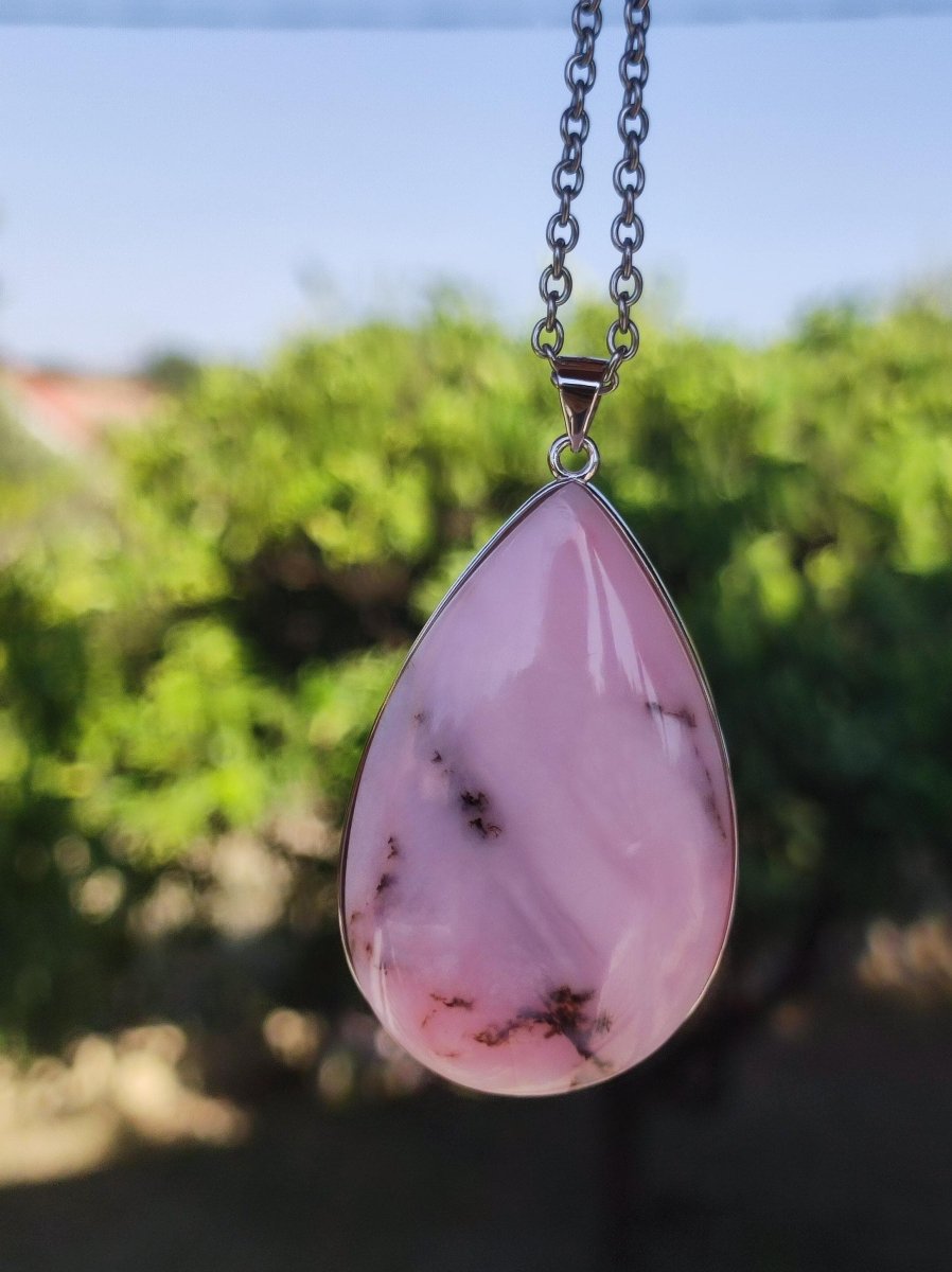 Rosa Andenopal AAA - 925 Sterling Silber Edelstein Kette Natur Schutz Rarität Heilstein Kristall Mann Frau Er Sie Geschenk Tochter Opal - Art of Nature Berlin