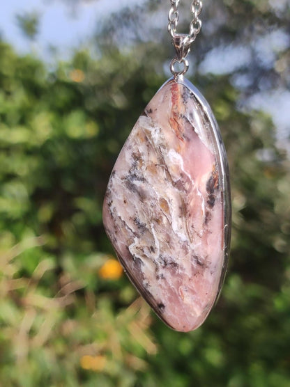 Rosa Andenopal AAA - 925 Sterling Silber Edelstein Kette Natur Schutz Rarität Heilstein Kristall Mann Frau Er Sie Geschenk Tochter Opal - Art of Nature Berlin