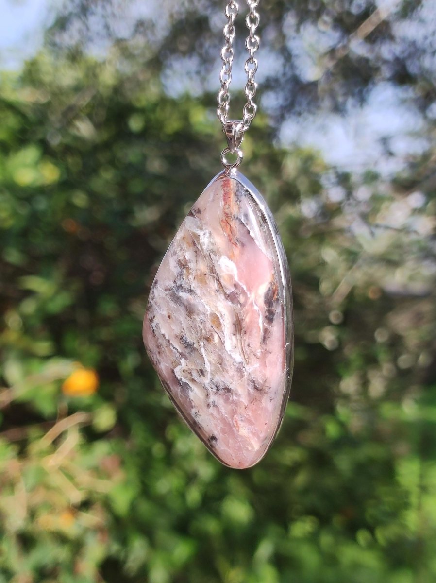 Rosa Andenopal AAA - 925 Sterling Silber Edelstein Kette Natur Schutz Rarität Heilstein Kristall Mann Frau Er Sie Geschenk Tochter Opal - Art of Nature Berlin