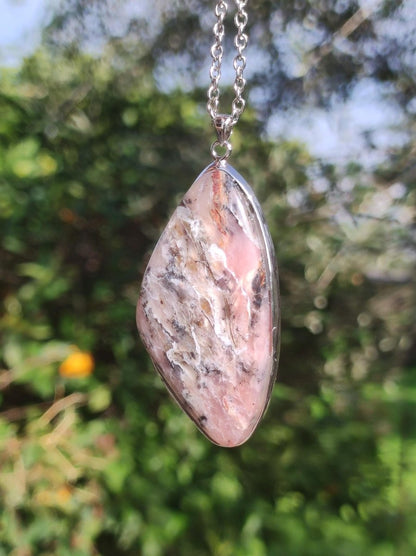 Rosa Andenopal AAA - 925 Sterling Silber Edelstein Kette Natur Schutz Rarität Heilstein Kristall Mann Frau Er Sie Geschenk Tochter Opal - Art of Nature Berlin