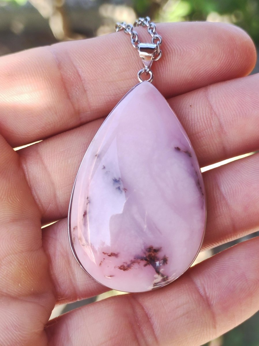 Rosa Andenopal AAA - 925 Sterling Silber Edelstein Kette Natur Schutz Rarität Heilstein Kristall Mann Frau Er Sie Geschenk Tochter Opal - Art of Nature Berlin