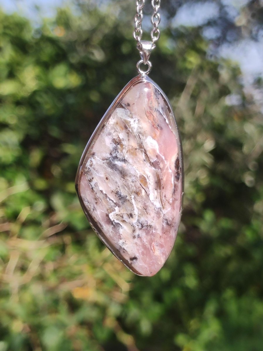 Rosa Andenopal AAA - 925 Sterling Silber Edelstein Kette Natur Schutz Rarität Heilstein Kristall Mann Frau Er Sie Geschenk Tochter Opal - Art of Nature Berlin