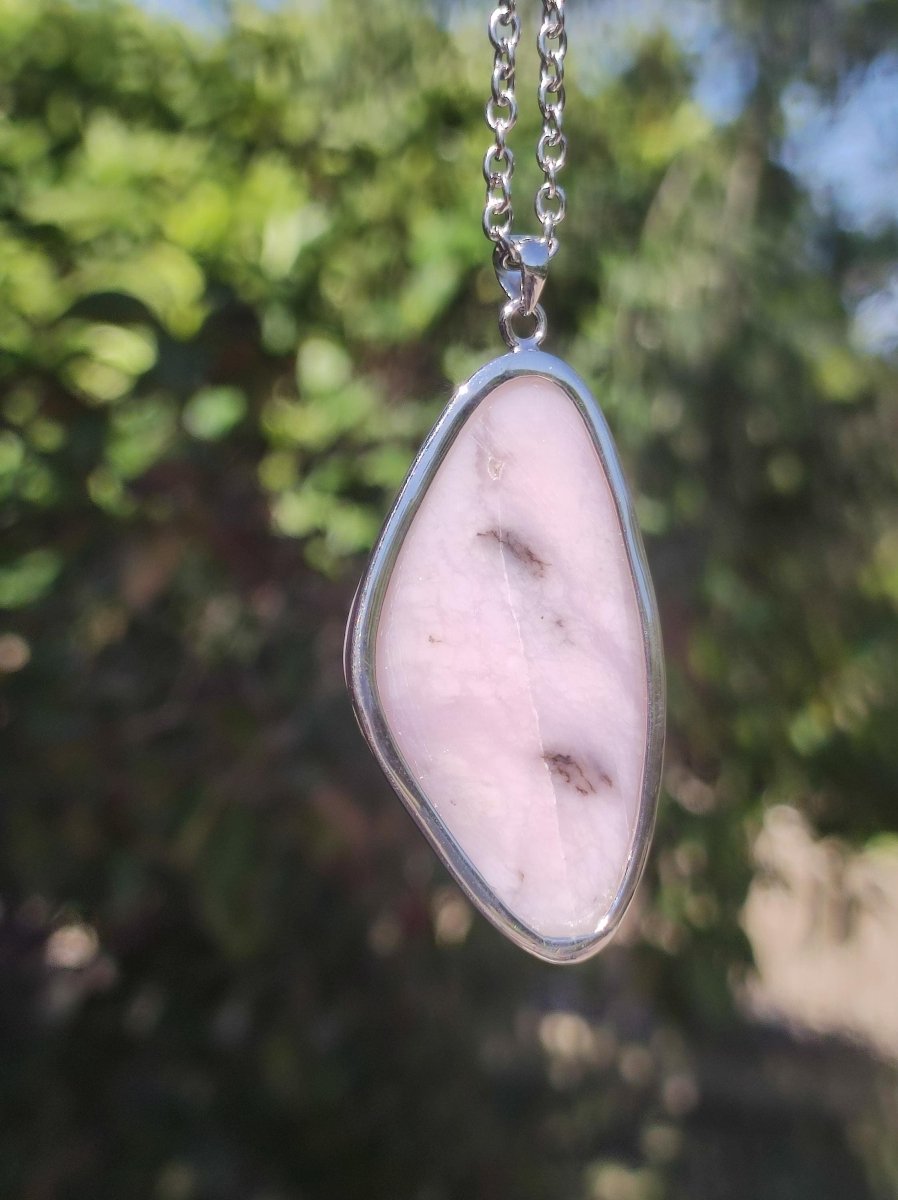 Rosa Andenopal AAA - 925 Sterling Silber Edelstein Kette Natur Schutz Rarität Heilstein Kristall Mann Frau Er Sie Geschenk Tochter Opal - Art of Nature Berlin