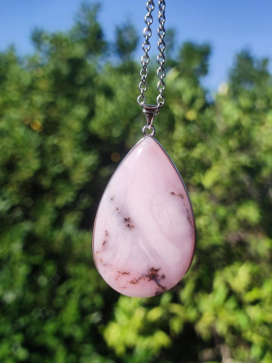 Rosa Andenopal AAA - 925 Sterling Silber Edelstein Kette Natur Schutz Rarität Heilstein Kristall Mann Frau Er Sie Geschenk Tochter Opal - Art of Nature Berlin