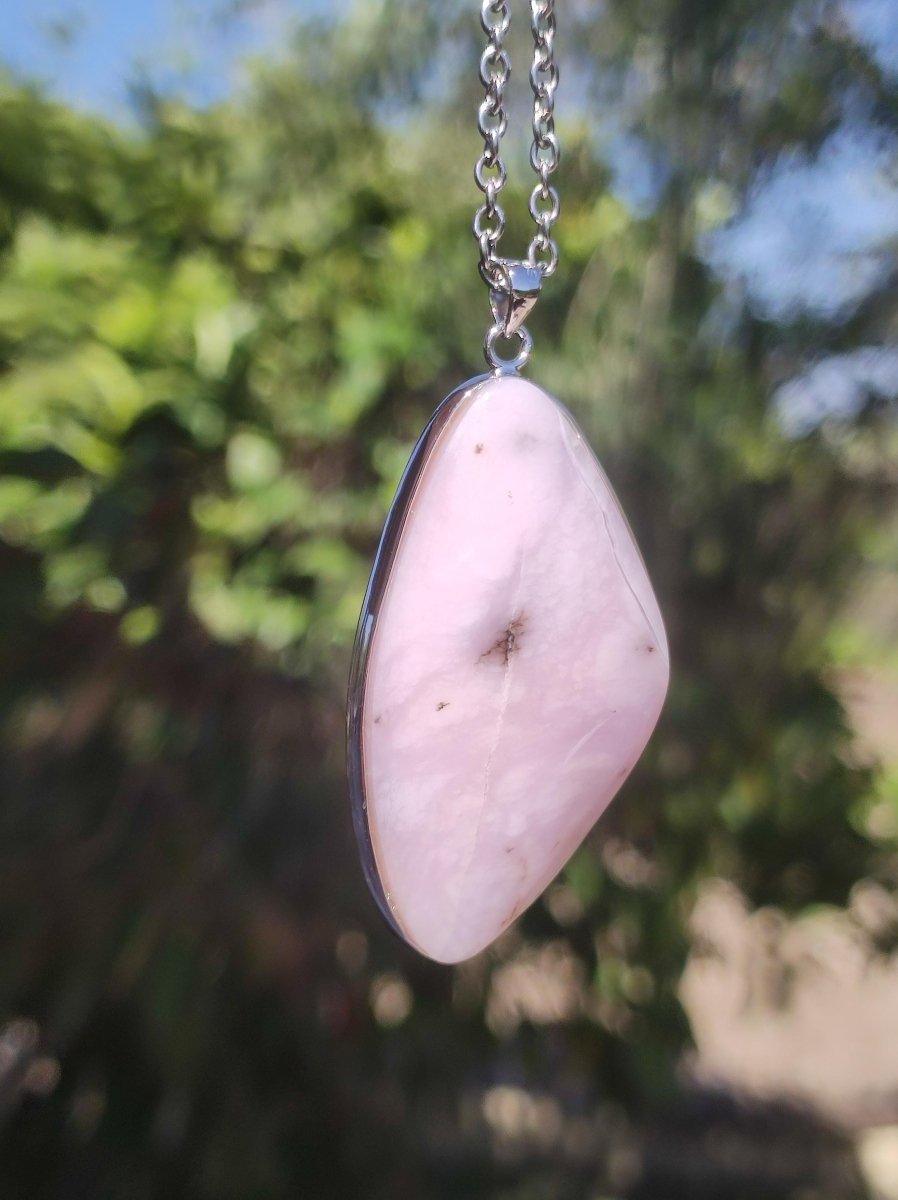 Rosa Andenopal AAA - 925 Sterling Silber Edelstein Kette Natur Schutz Rarität Heilstein Kristall Mann Frau Er Sie Geschenk Tochter Opal - Art of Nature Berlin