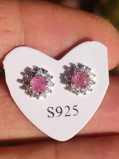 rosa pink Turmalin Ohrstecker 925 Sterling Silber AAA Rarität Schmuck Frau Ohrringe Edelstein Heilstein Geschenk Schmuck Edel Selten Unikat - Art of Nature Berlin