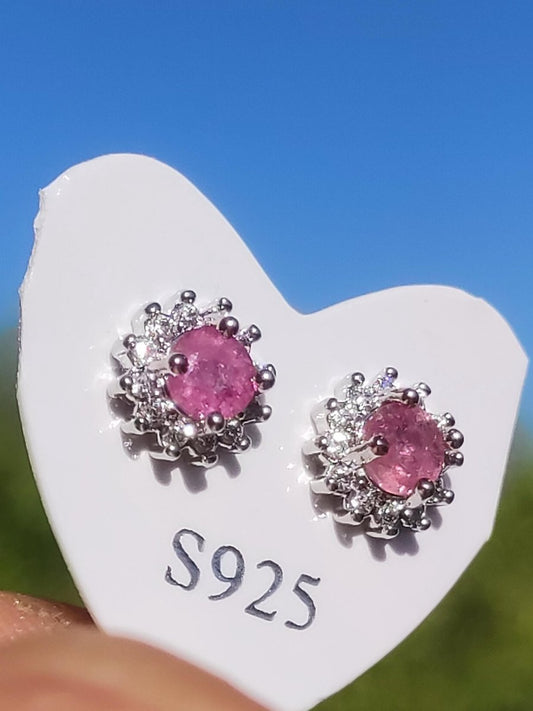 rosa pink Turmalin Ohrstecker 925 Sterling Silber AAA Rarität Schmuck Frau Ohrringe Edelstein Heilstein Geschenk Schmuck Edel Selten Unikat - Art of Nature Berlin
