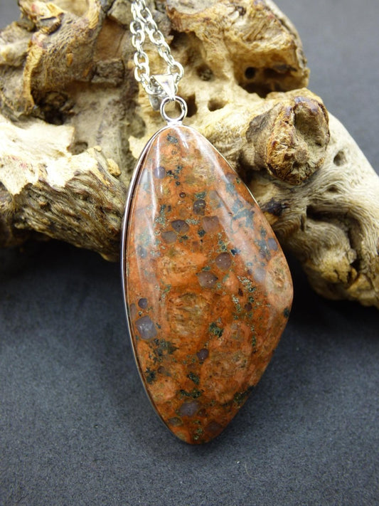 Rosophia - 925 Silber Edelstein Kette Heilstein Natur Grau Rarität Mann Frau Geschenk Er Sie Freundin Energie Ruhe Glück Rarität Selten - Art of Nature Berlin