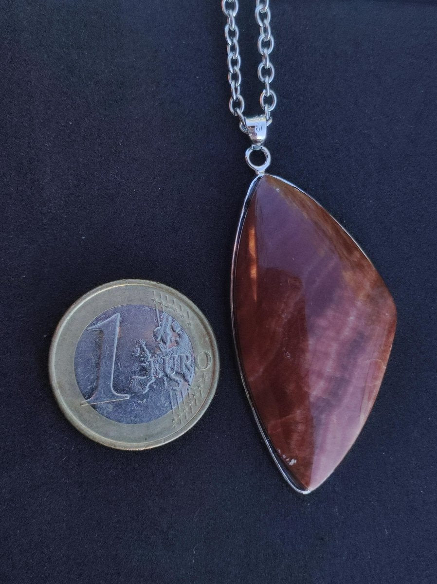 Roter Aragonit - 925 Silber Edelstein Kette Heilstein Natur Braun Rarität Edel Mann Frau Geschenk Er Sie Freundin Energie Kraft Ruhe Glück - Art of Nature Berlin