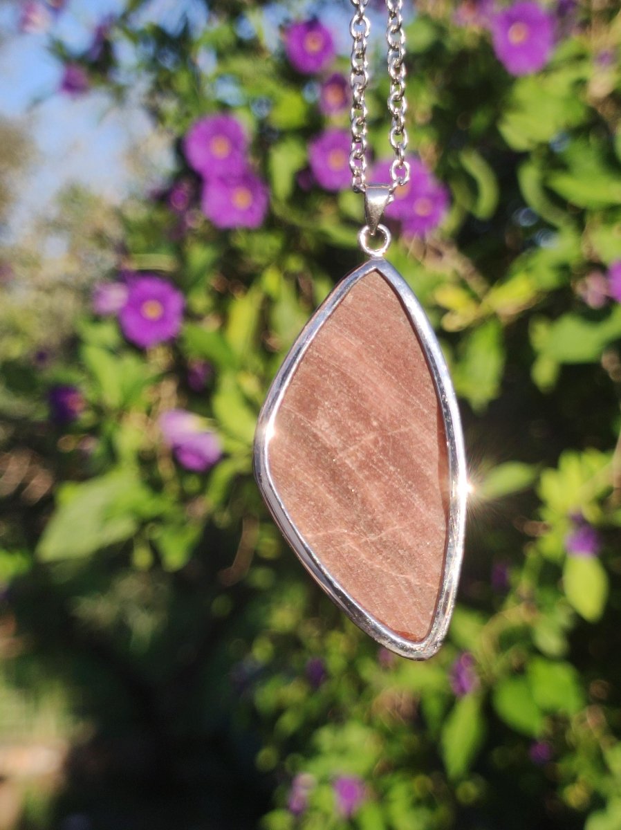 Roter Aragonit - 925 Silber Edelstein Kette Heilstein Natur Braun Rarität Edel Mann Frau Geschenk Er Sie Freundin Energie Kraft Ruhe Glück - Art of Nature Berlin