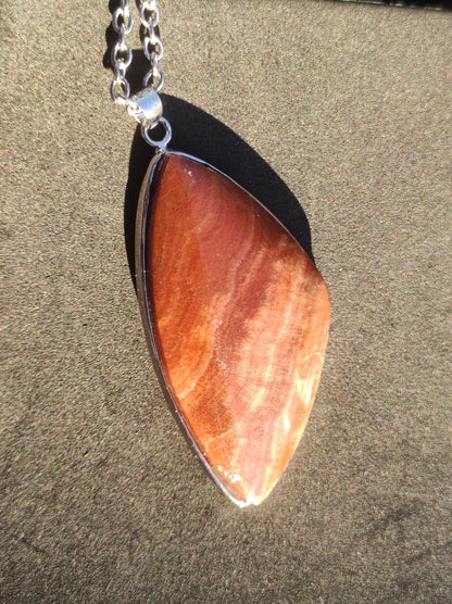 Roter Aragonit - 925 Silber Edelstein Kette Heilstein Natur Braun Rarität Edel Mann Frau Geschenk Er Sie Freundin Energie Kraft Ruhe Glück - Art of Nature Berlin