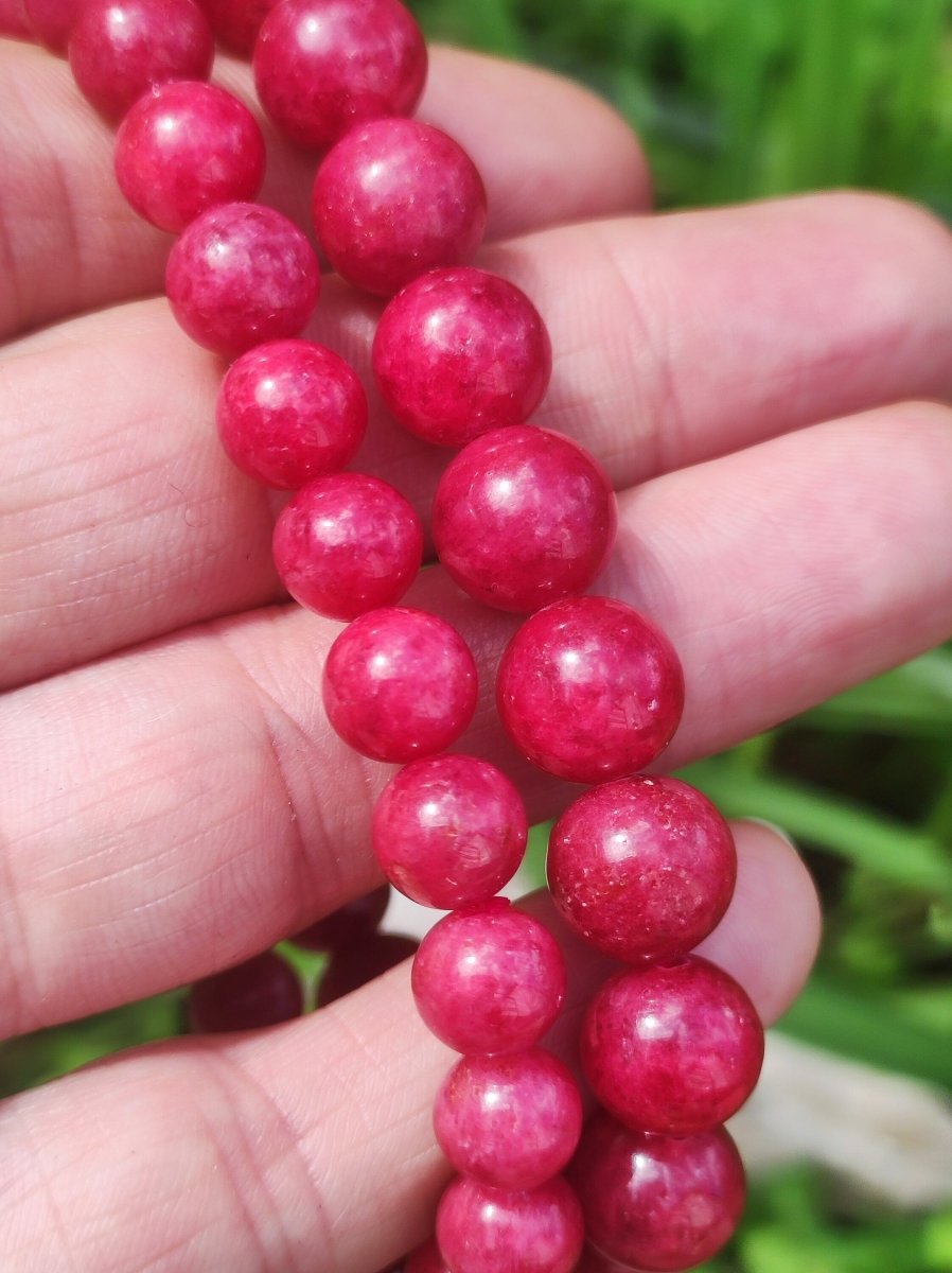 Roter Rhodonit AAA Edelstein Perlen Stretch Armband Natur Heilstein Kristall Rarität Selten Geschenk Mann Frau Mutter Sie Schwester - Art of Nature Berlin