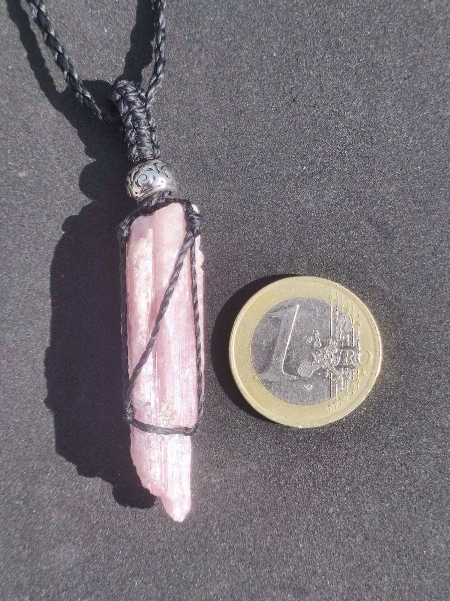 Rubellit Pink / Rosa Turmalin ~ Makramee Edelstein Kette Natur Rarität Heilstein Kristall HIPPIE Boho Mann Frau Geschenk Er Sie roh Mineral - Art of Nature Berlin