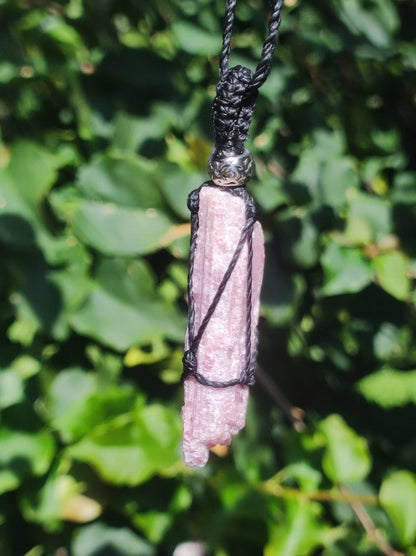 Rubellit Pink / Rosa Turmalin ~ Makramee Edelstein Kette Natur Rarität Heilstein Kristall HIPPIE Boho Mann Frau Geschenk Er Sie roh Mineral - Art of Nature Berlin