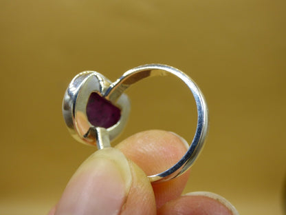 Rubin - 925 Silber Ring Gr. 56 / 18 ~ Edelstein gefasst facettierter Schliff Natur Heilstein Rarität Selten Hochwertig Edel Geschenk Frau - Art of Nature Berlin