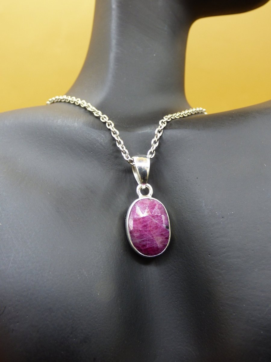 Rubin - AAA Edelstein Kette 925 Sterling Silber - Edler Frau Mann Schmuck Filigran Hochzeitstag Geburtstag Geschenk Heilstein Rarität rot - Art of Nature Berlin