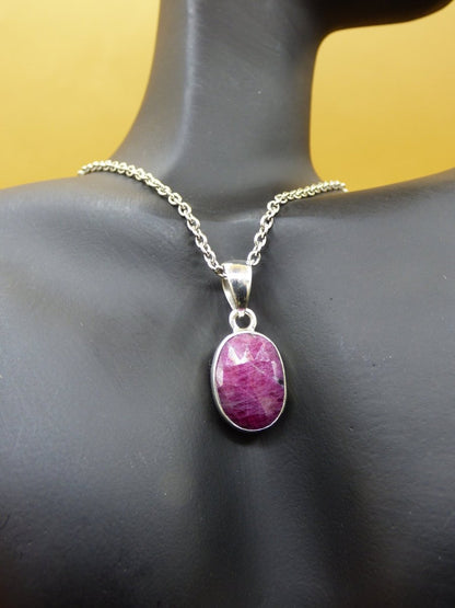 Rubin - AAA Edelstein Kette 925 Sterling Silber - Edler Frau Mann Schmuck Filigran Hochzeitstag Geburtstag Geschenk Heilstein Rarität rot - Art of Nature Berlin