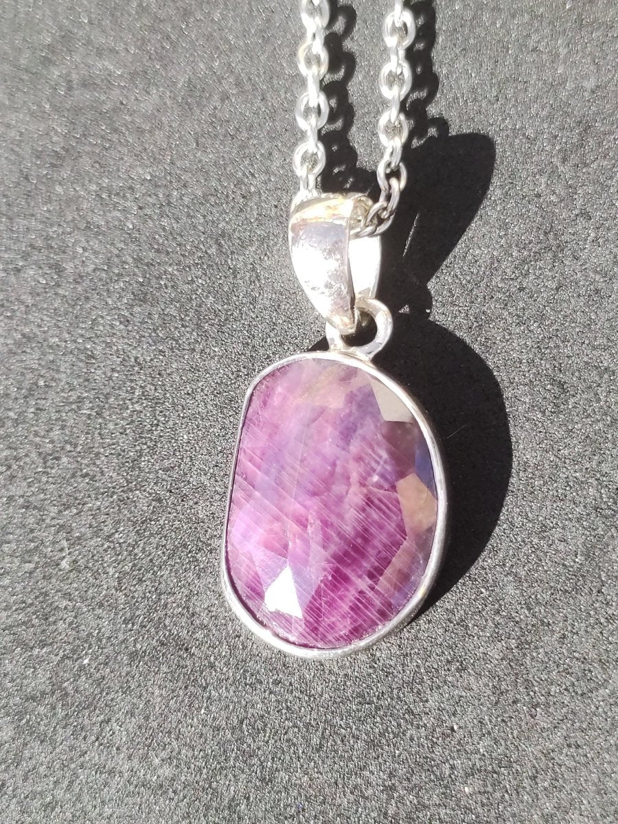 Rubin - Edelstein Kette 925 Sterling Silber - Edler Frau Mann Schmuck Filigran Hochzeitstag Geburtstag Geschenk Heilstein Rarität rot - Art of Nature Berlin