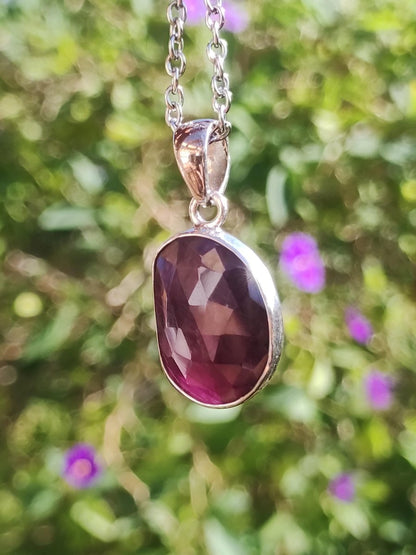 Rubin - Edelstein Kette 925 Sterling Silber - Edler Frau Mann Schmuck Filigran Hochzeitstag Geburtstag Geschenk Heilstein Rarität rot - Art of Nature Berlin