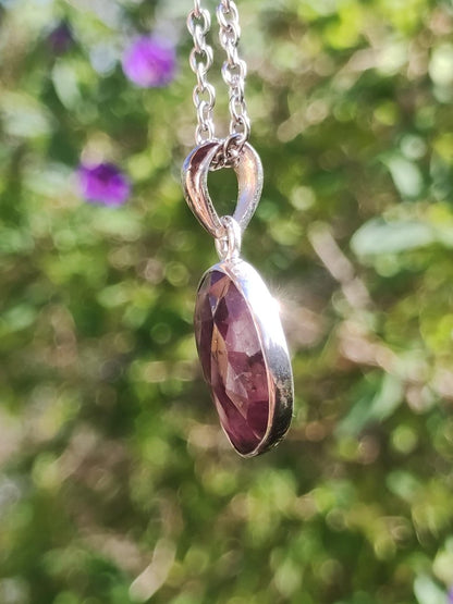 Rubin - Edelstein Kette 925 Sterling Silber - Edler Frau Mann Schmuck Filigran Hochzeitstag Geburtstag Geschenk Heilstein Rarität rot - Art of Nature Berlin