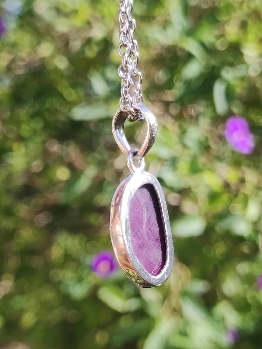 Rubin - Edelstein Kette 925 Sterling Silber - Edler Frau Mann Schmuck Filigran Hochzeitstag Geburtstag Geschenk Heilstein Rarität rot - Art of Nature Berlin