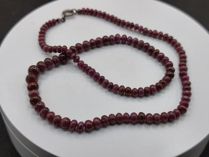 Rubin Edelstein Kette VINTAGE 1990 Frau Mann 925 Silber Schmuck Filigran Hochzeitstag Geburtstag Geschenk Heilstein Rarität rot Kristalle - Art of Nature Berlin