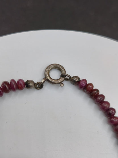 Rubin Edelstein Kette VINTAGE 1990 Frau Mann 925 Silber Schmuck Filigran Hochzeitstag Geburtstag Geschenk Heilstein Rarität rot Kristalle - Art of Nature Berlin