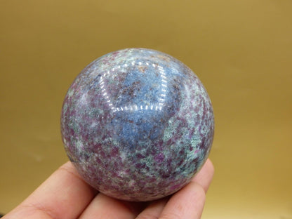 Rubin & Zoisit blau rot grün - Edelstein Kugel Deko Sphere Sammler Mineral Stufe Heilstein Wohn Qualität Selten Rarität Geschenk Mann Frau - Art of Nature Berlin