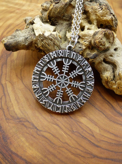 Runen Nordischer Anhänger Viking ~ Amulet Kette Antik Silber Tibet HIPPIE GOA Boho Tibet Ethno Nature Esoterik Ethnic Rund - Art of Nature Berlin