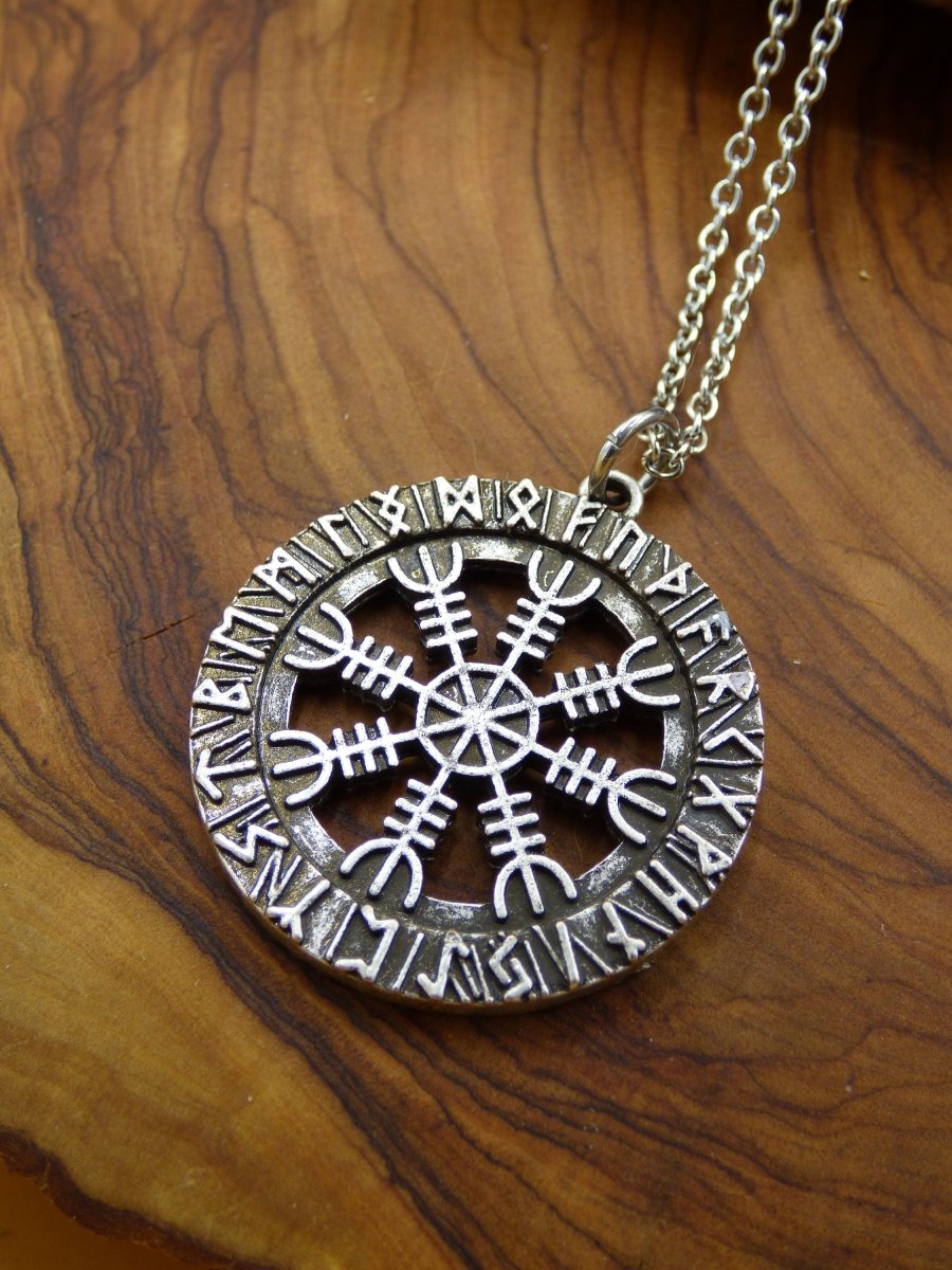 Runen Nordischer Anhänger Viking ~ Amulet Kette Antik Silber Tibet HIPPIE GOA Boho Tibet Ethno Nature Esoterik Ethnic Rund - Art of Nature Berlin